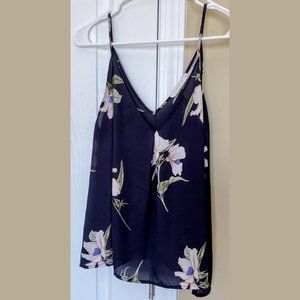 Navy Floral Tank Top